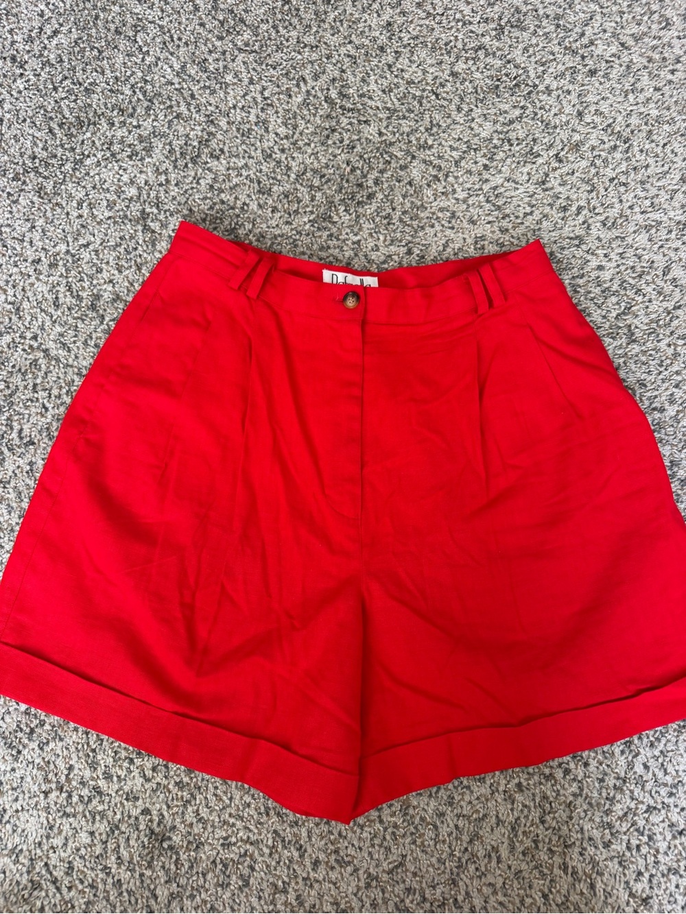 Rafaella Bright Red High-Waist Cuffed Shorts